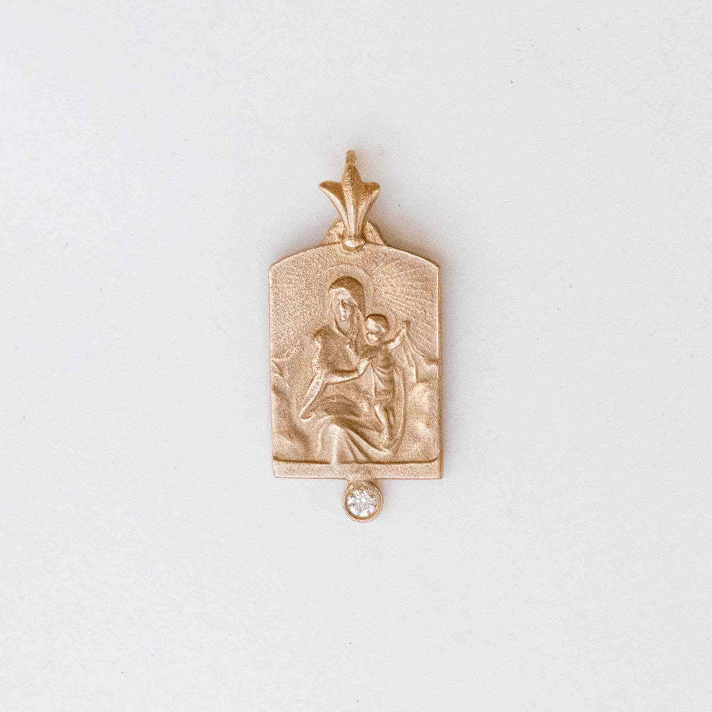 mary and jesus in rectangle pendant - Joanie Schwarz